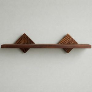 Mid Century Modern Floating Wall Shelf | Small MCM Wooden Shelf | Geometric Scandinavian Decor